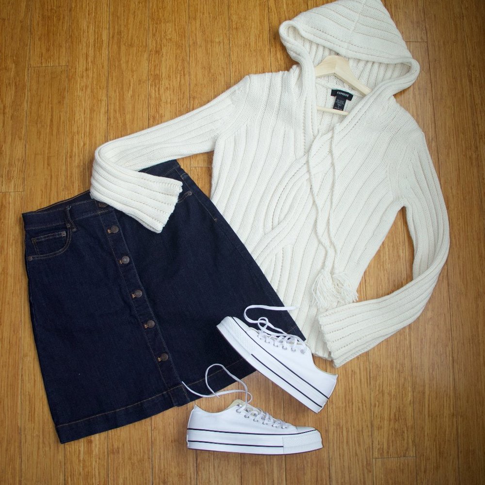 Vintage Y2K Express chunky hooded sweater